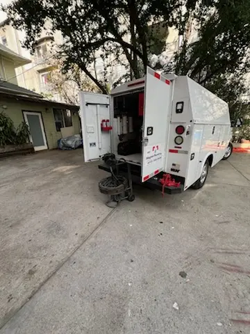 Magnet Plumbing service vehicle on-site for Faucet Repair in Siesta Key